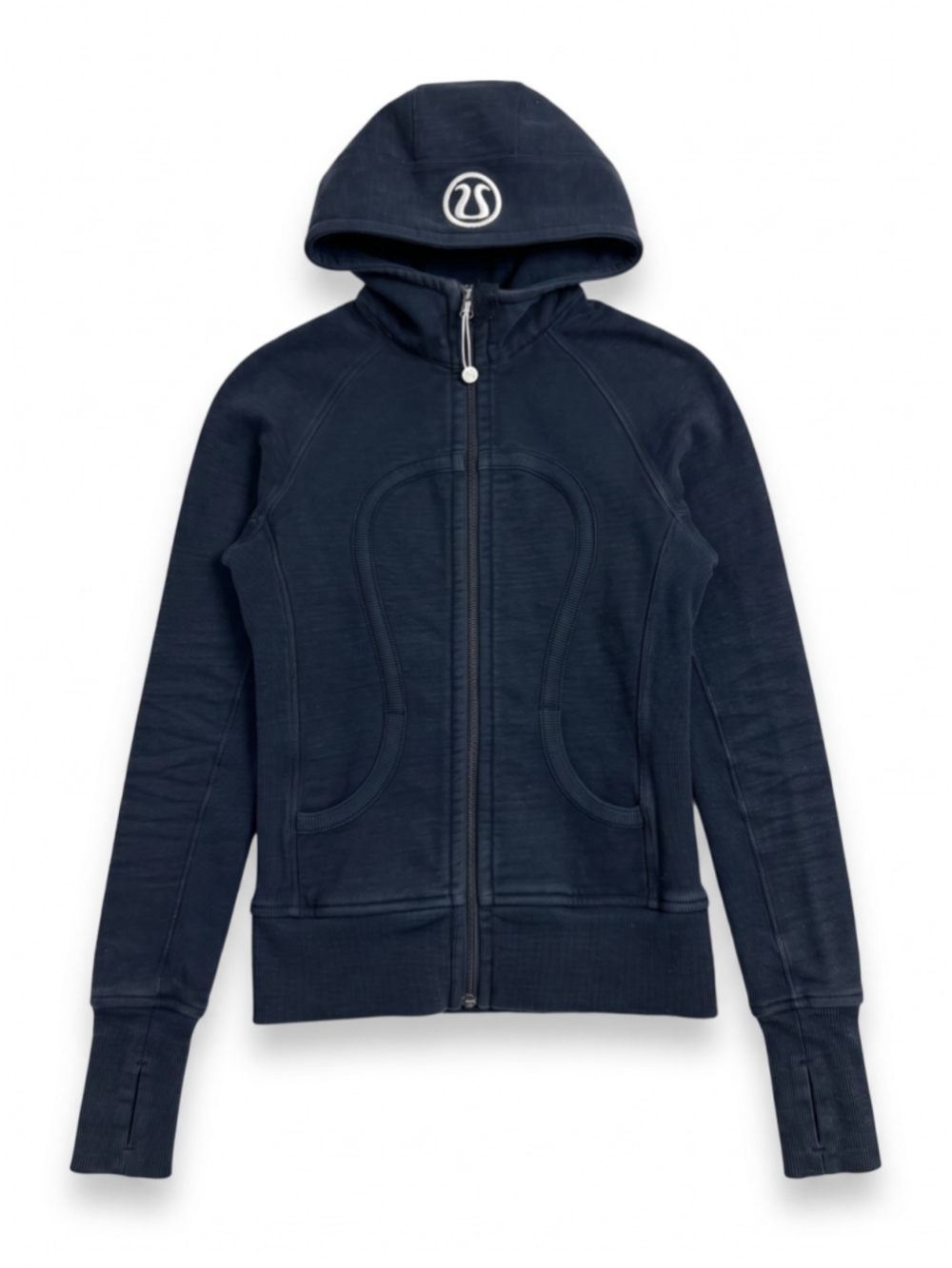 LULULEMON Jacket Scuba Black Zip-up Oversized Cotton Fleeced Hoodie Gym, Sz 4
